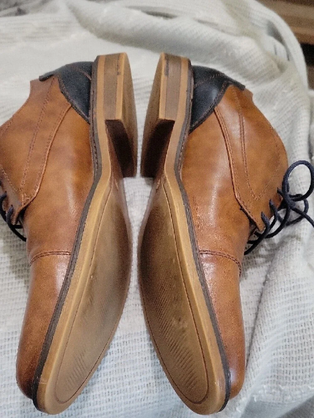 Restoration Mens 9M Lowry Classic Two-Tone Brown & Black Leather Derby Oxfords